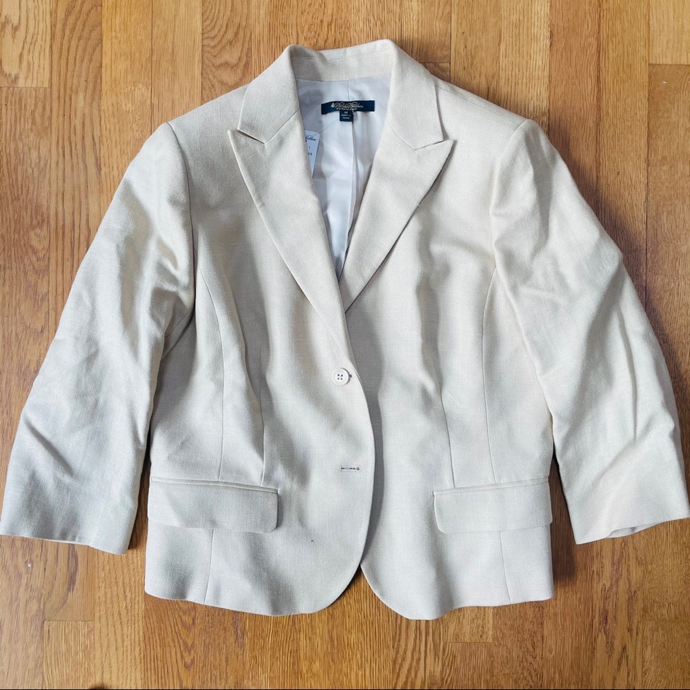 Brooks Brothers Linen Suit Blazer- Size 14- NWT